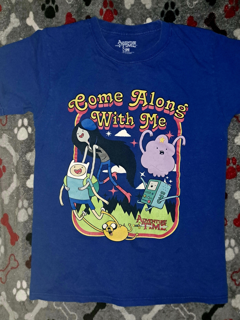 Adventure Time "Come Along With Me" Blue Graphic Tee